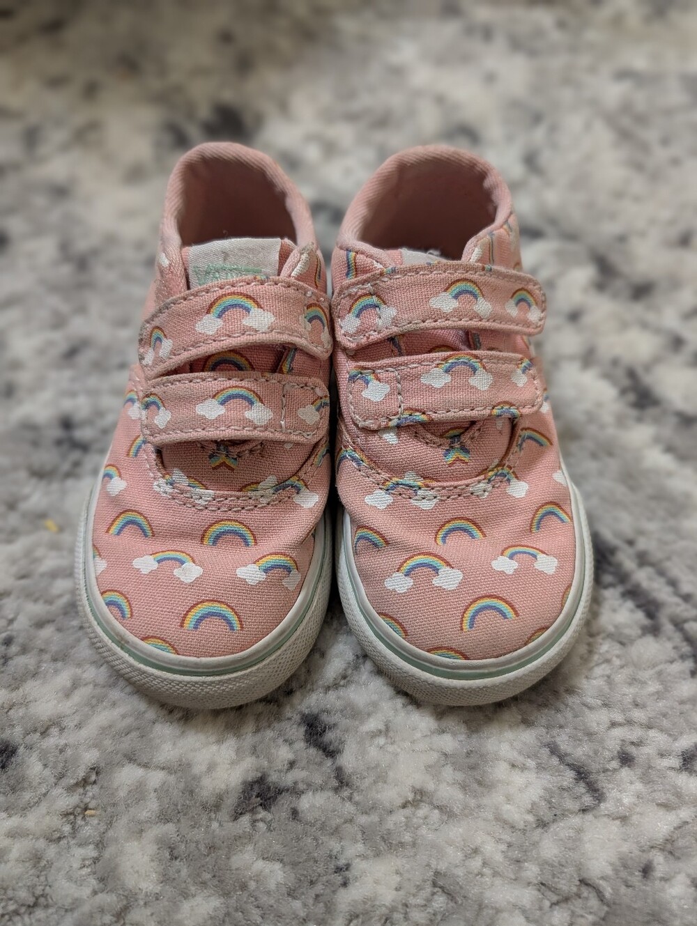 Vans Pink Rainbow Velcro Strap Shoes